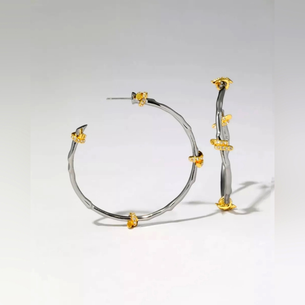 🔥Alexis Bittar Barbed Wire Crystal Hoop Earrings